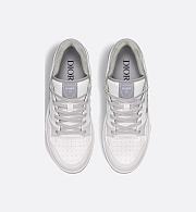 Dior B30 Sneaker in White and Dior Gray Smooth Calfskin with White Suede – 3SN318ZNT_H068 - 6