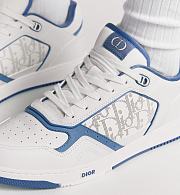 Dior B30 Sneaker in White and Blue Smooth Calfskin with White Dior Oblique Galaxy Leather – 3SN272ZFP_H051 - 5
