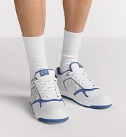 Dior B30 Sneaker in White and Blue Smooth Calfskin with White Dior Oblique Galaxy Leather – 3SN272ZFP_H051 - 3