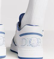 Dior B30 Sneaker in White and Blue Smooth Calfskin with White Dior Oblique Galaxy Leather – 3SN272ZFP_H051 - 2