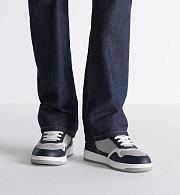 Dior B30 Sneaker in Navy Blue, Dior Gray, and White Grained Calfskin with Dior Gray Dior Gravity Leather – 3SN272ZAY_H533 - 6