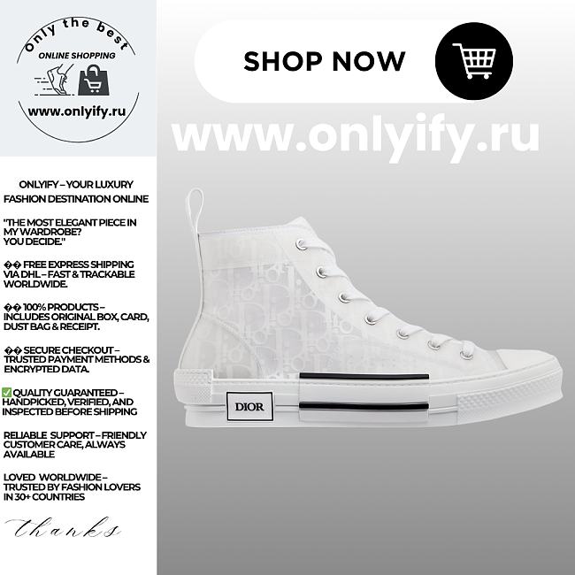 Dior B23 Low-Top Sneaker in White Dior Oblique Canvas – 3SH118YNT_H060 - 1