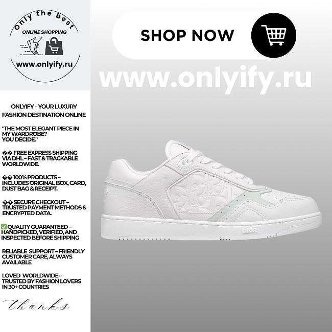 Dior B30 Sneaker in White Grained Calfskin and White Dior Gravity Leather – 3SN272ZAY_H000 - 1