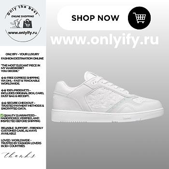 Dior B30 Sneaker in White Grained Calfskin and White Dior Gravity Leather – 3SN272ZAY_H000