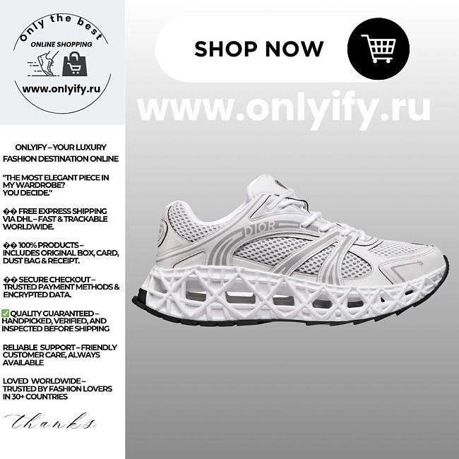 Dior B30 Sneaker in White Technical Fabric and White Technical Mesh – 3SN323ZCY_H068 - 1