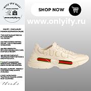 Gucci Men’s Rhyton Leather Sneakers with Oversized Logo – Style 500877 DRW00 9522 - 1