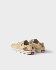 Prada Men’s Laced Floral Print Canvas Sneakers in Desert Beige - 6