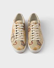 Prada Men’s Laced Floral Print Canvas Sneakers in Desert Beige - 4