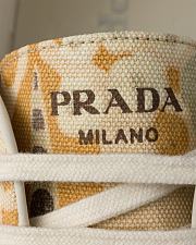 Prada Men’s Laced Floral Print Canvas Sneakers in Desert Beige - 2