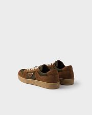 Prada Men’s Downtown Re-Nylon and Suede Sneakers in Cocoa Brown - 5