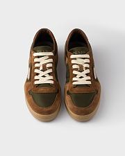 Prada Men’s Downtown Re-Nylon and Suede Sneakers in Cocoa Brown - 3