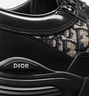 Dior Men’s Combat Derby Shoe in Black Polished Calfskin with Beige and Black Dior Oblique Jacquard – Style 3DE379ZXF_H961 - 4