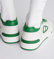 Dior Men’s B57 Dribble Low-Top Sneaker in White and Green Smooth Calfskin with White Suede – Style 3SN318ZNT_H066 - 2