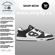 Dior Men’s B57 Dribble Low-Top Sneaker in Black and White Smooth Calfskin with Beige and Black Dior Oblique Jacquard 3SN318ZXU_H960 - 1
