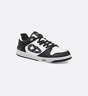 Dior Men’s B57 Dribble Low-Top Sneaker in Black and White Smooth Calfskin with Beige and Black Dior Oblique Jacquard 3SN318ZXU_H960 - 6