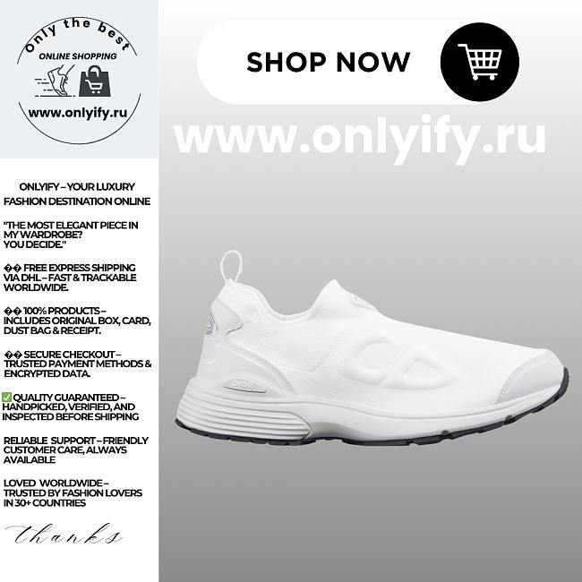 Dior Men’s B30 Countdown Sneaker in White Technical Fabric – Style 3SN322ZEJ_H000 - 1
