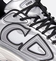 Dior Men’s B30 Countdown Sneaker in White Metallic Technical Mesh and Silver-Tone Technical Fabric – Style 3SN279ZYG_H869 - 2