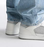 Dior Men’s B27 Uptown Low-Top Sneaker in White and Dior Gray Grained Calfskin with Dior Gray Dior Gravity Leather – Style 3SN272ZAY_H068 - 3