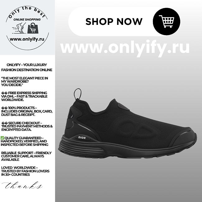 Dior Men’s B30 Countdown Sneaker in Black Technical Mesh and Black Technical Fabric – Style 3SN322ZEJ_H900 - 1