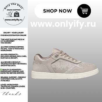Dior Men’s B27 Uptown Low-Top Sneaker in Gray Suede and Dior Gravity Suede – Style 3SN272ZEC_H858