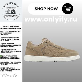 Dior Men’s B27 Uptown Low-Top Sneaker in Khaki Suede and Khaki Dior Gravity Suede – Style 3SN272ZEC_H620
