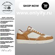 Dior B27 Uptown Low-Top Sneaker Cognac and White Grained Calfskin with White Dior Gravity Leather – Luxury Men’s Designer Sneaker 3SN272ZAY_H7751 - 1