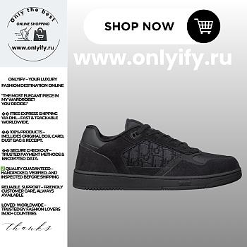 Dior B27 Uptown Low-Top Sneaker Black Suede, Black Smooth Calfskin & Black Dior Oblique Jacquard – Luxury Men’s Designer Sneaker 3SN272AAH_H900