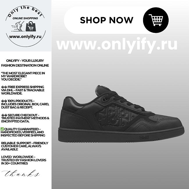 Dior B27 Uptown Low-Top Sneaker Black Grained Calfskin & Black Dior Gravity Leather – Luxury Men’s Designer Sneaker 3SN272ZAY_H900 - 1