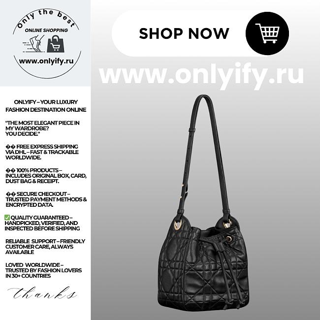 Dior Small D-Motion Bag Black Macrocannage Lambskin M2851ONWP_M900 – Women’s Luxury Handbag - 1