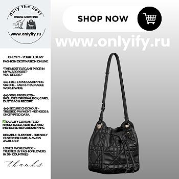 Dior Small D-Motion Bag Black Macrocannage Lambskin M2851ONWP_M900 – Women’s Luxury Handbag
