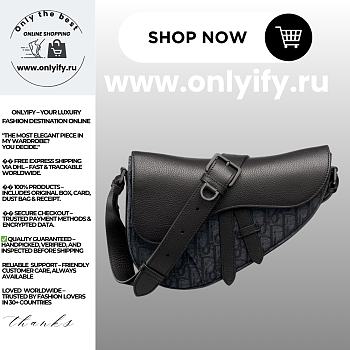 Dior Saddle Bag Black Dior Oblique Jacquard & Black Grained Calfskin 1ADPO413YKS_H03E – Men’s Luxury Crossbody Bag
