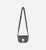 Dior Mini Saddle Messenger Bag with Flap Anthracite Gray Dior Oblique Canvas & Grained Calfskin 2ADCA435JCL_H870 – Men’s Luxury Crossbody - 4