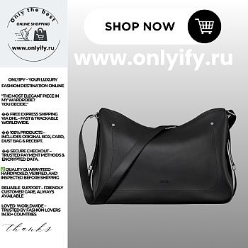 Dior Large Slider Zipped Hobo Bag in Black Smooth Calfskin – 1LEHO066URB_H00N Luxury Women’s Shoulder & Handbag