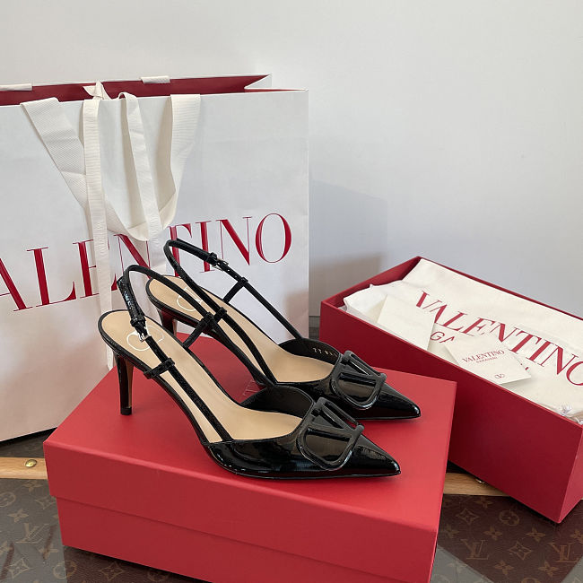 Valentino Garavani VLogo Signature Patent Leather Slingback - 1