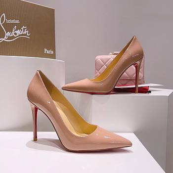 Christian Louboutin So Kate 110mm Pump in Beige Patent Leather