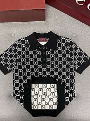 GUCCI Monogram Knit Polo Shirt - 3