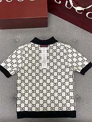 GUCCI Monogram Knit Polo Shirt - 4