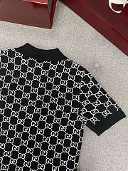 GUCCI Monogram Knit Polo Shirt - 5