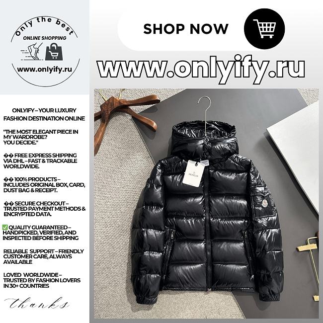 Moncler Maya Hooded Short Down Jacket – Iconic Shiny Puffer for Men - 1