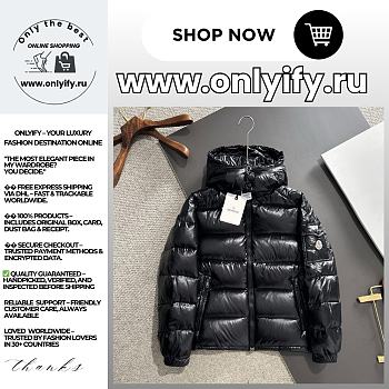 Moncler Maya Hooded Short Down Jacket – Iconic Shiny Puffer for Men