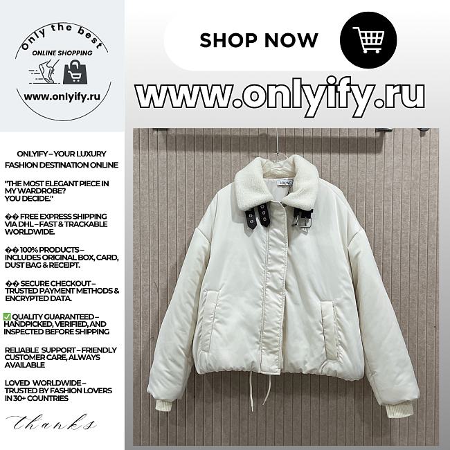 LOEWE Shearling-Trimmed Cotton-Blend Shell Jacket – Luxury Men’s Outerwear in Beige - 1