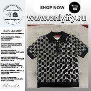 GUCCI Monogram Knit Polo Shirt - 1