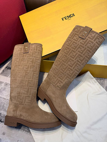 Fendi Filo Leather Brown Boots