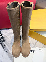 Fendi Filo Leather Brown Boots - 2