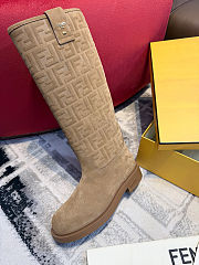 Fendi Filo Leather Brown Boots - 3