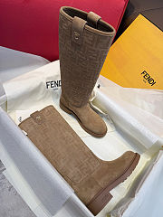 Fendi Filo Leather Brown Boots - 4
