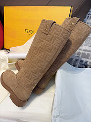 Fendi Filo Leather Brown Boots - 5
