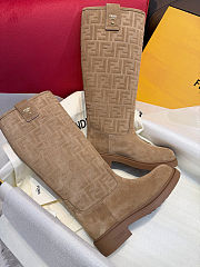 Fendi Filo Leather Brown Boots - 6