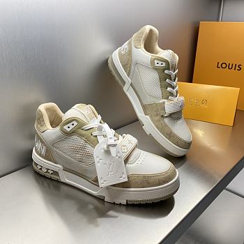 Louis Vuitton Trainer Sneakers – Men's White/Beige Luxury Shoes