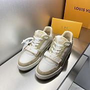 Louis Vuitton Trainer Sneakers – Men's White/Beige Luxury Shoes - 3